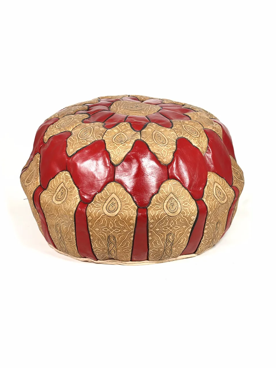 Moroccan Round Simple Red Leather Poof,Ottoman Pouf - Buy Moroccan ...