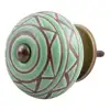 Engraved Pea Green Drawer Knob Pulls Floral On INDIANSHELF Ck-1443