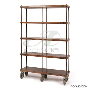 Vintage Wooden Shelving Bookcase Vintage Wooden Shelving Bookcase Shelves Bookshelf With Wheels