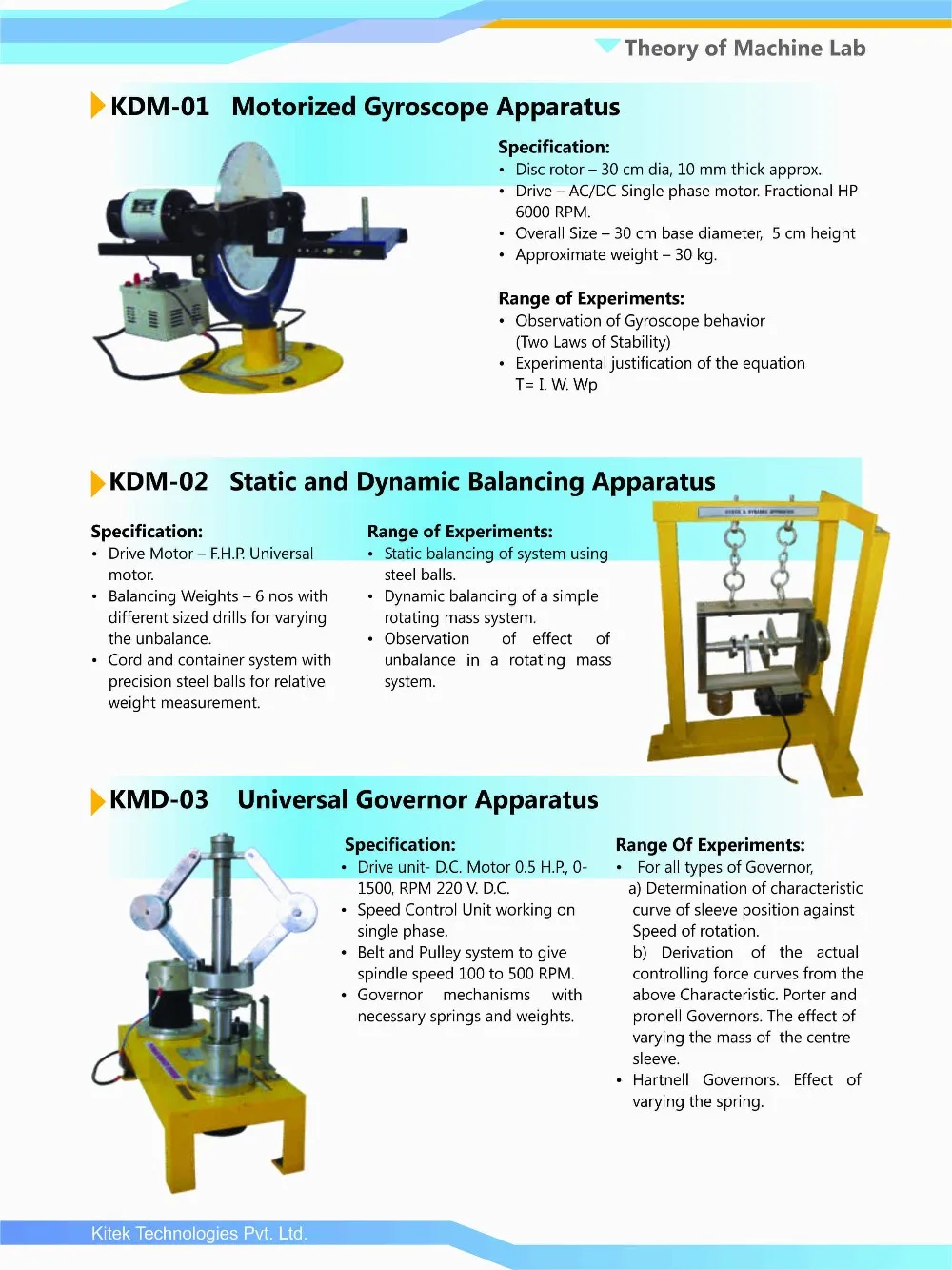 Static And Dynamic Balancing Apparatus Demonstrator Mechanical