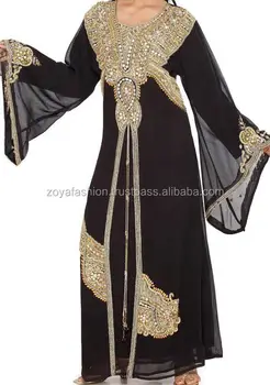 black and gold abaya