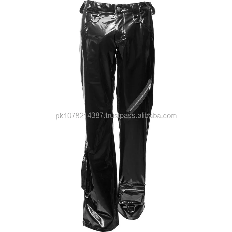 black pvc jeans