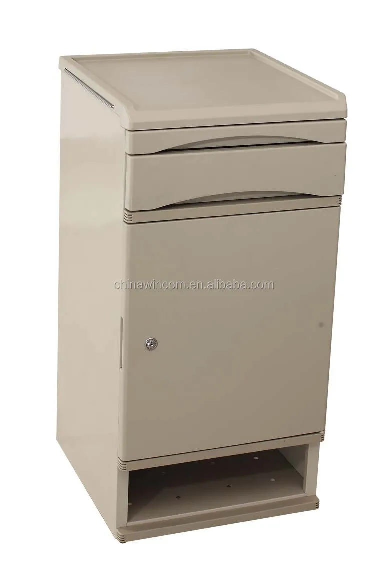 ABS Movable Hospital Bedside Table medical cabinet