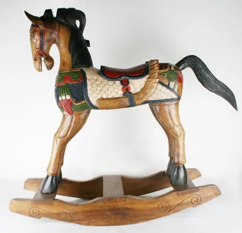 wooden horse rocking chair