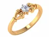 Roast An Almond, Shape A Diamond Ring 14kt Yellow Gold IGI Certified Solitaire 0.200 ct Prong Setting Ring For Female