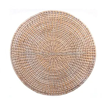 Placemat Round Rattan White Washed 35 Cm - Buy Woven Rattan Placemats ...