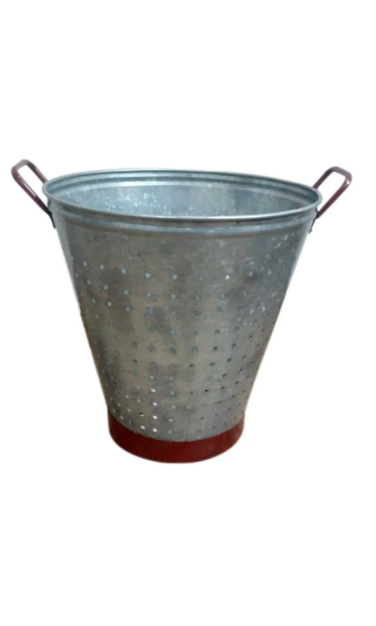 Antique Galvanized Metal Perforated Olive Bucket With Handle Buy