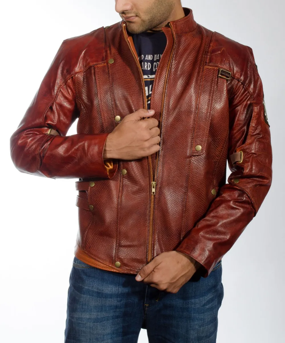 Simple Design Of Western Leather Jacket Brown With Fringes For Men's
