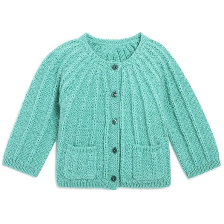 Fashion Style Buttons Down Girls Sweater Pockets Ladies Woolen Long Sleeve Kids Knitting Sweater