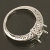 925 Silver Ring settings without stones Men Women's Semi Mount Pre Notched Ready To set stone baguette shape Silver Rings