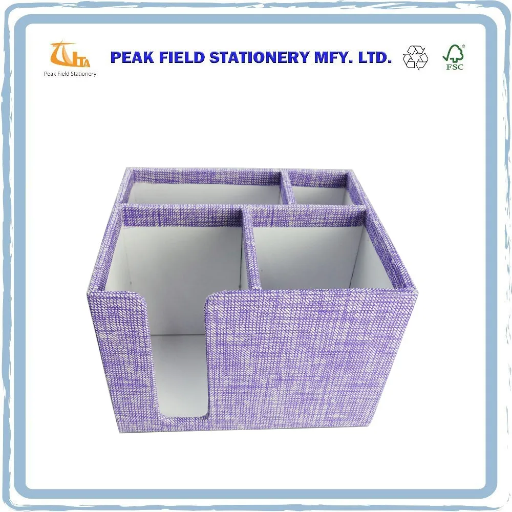 New Design Purple Color Fabric Pen Holder Office Desk Accessories
