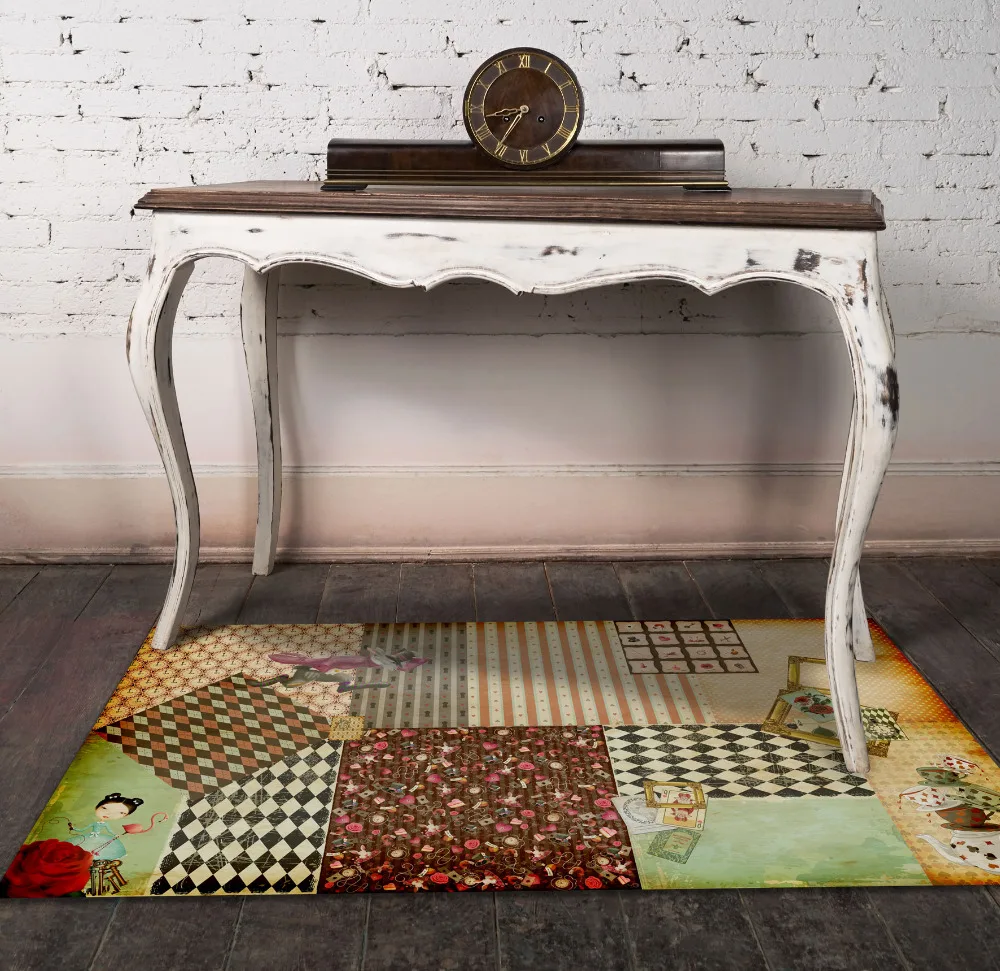 Pvc Vinyl Rug 60x80cm Mat Alice In Wonderland Rug Carpet Pvc Vinyl