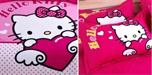 Hello Kitty Selimut Quilt Cover Set Tempat Tidur 4 Pcs 