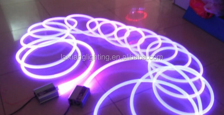 3.0mm Solid Core Side Glow Fiber Optic Cable Emitting with Clear Jacket Protecting Fiber