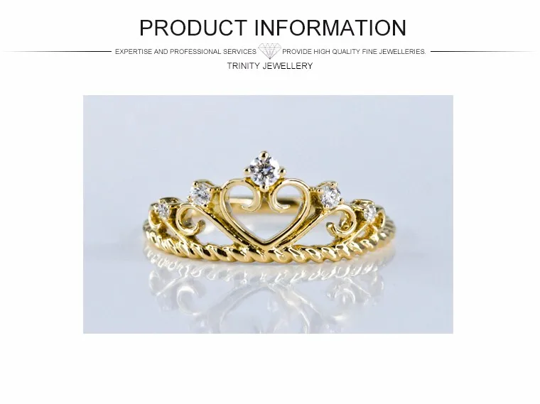 Antique Desain Halus Rings Jantung Crown Berbentuk Cincin  