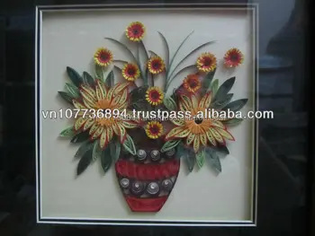 Vase Of Flowers Quilling Handmade Vietnam Buy Handmade