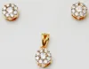 Pressure Setting Cluster Diamond Pendant Earring Set