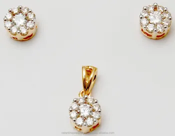 Pressure Setting Cluster Diamond Pendant Earring Set Buy