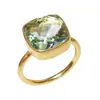 Green amethyst cushion cut rings