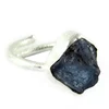 Free Size Rough Blue Iolite 925 Sterling Silver Bezel Setting Ring, Unique Silver Jewelry, Rough Stone Silver Jewelry