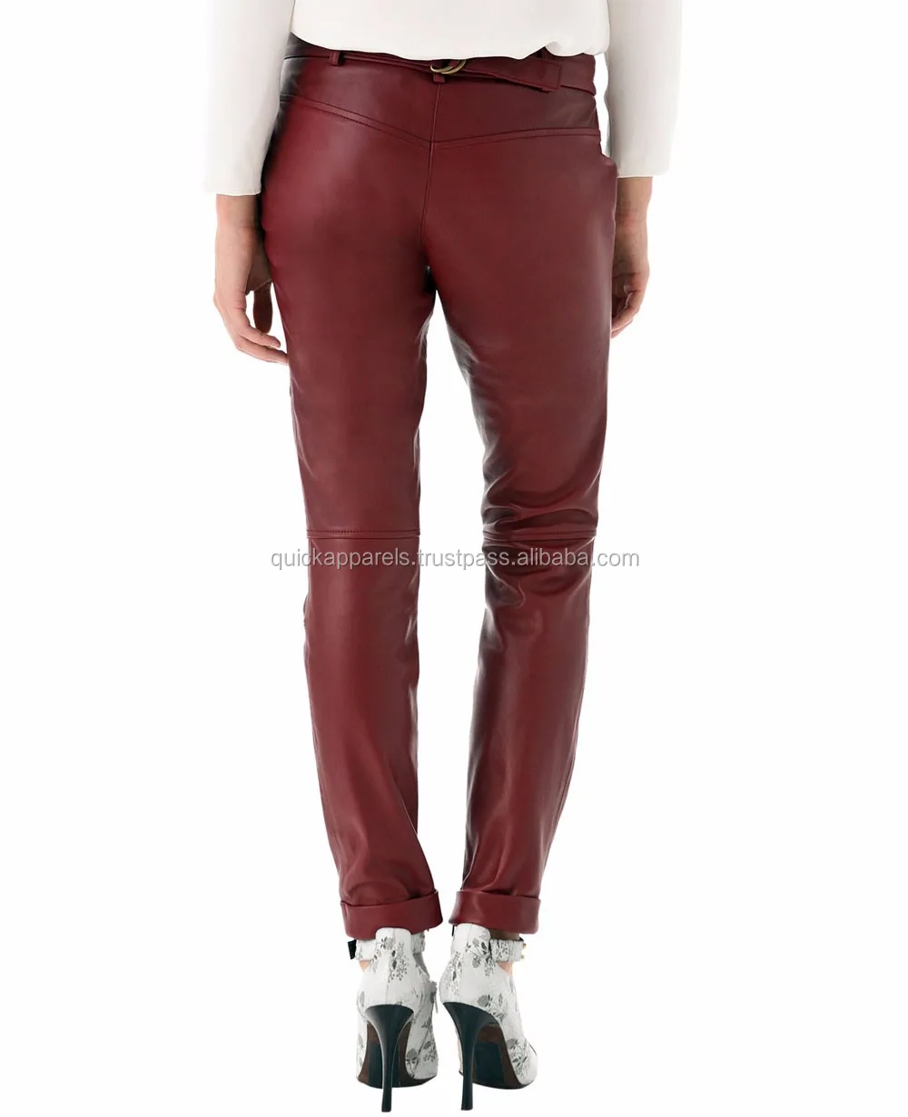 ladies genuine leather trousers
