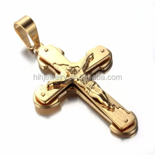 Gold Jesus Piece Pendant Stainless 