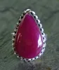 Engagement Ring Natural Gemstone Ruby Sterling Silver Ring