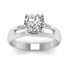 Round moissanite 14K White Gold Solitaire Engagement Ring in Prong Setting