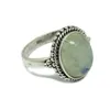Designer White Rainbow Moonstone Bezel Setting 925 Sterling Silver Ring, Wholesale Gemstone Alibaba Gifted Jewelry