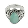 Gifted Charm Gemstone Larimar Bezel Setting 925 Sterling Silver Ring, Fashion Jewelry, Handmade Silver Jewelry