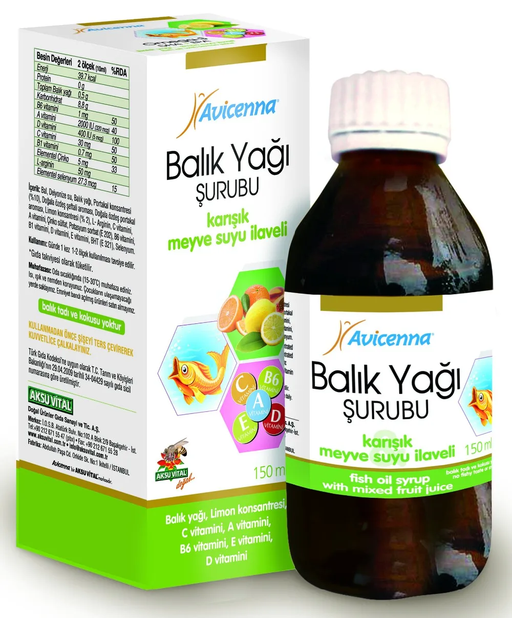 Jarabe de OMEGA 3 Aceite de Pescado Para Niños con Larginina Peach