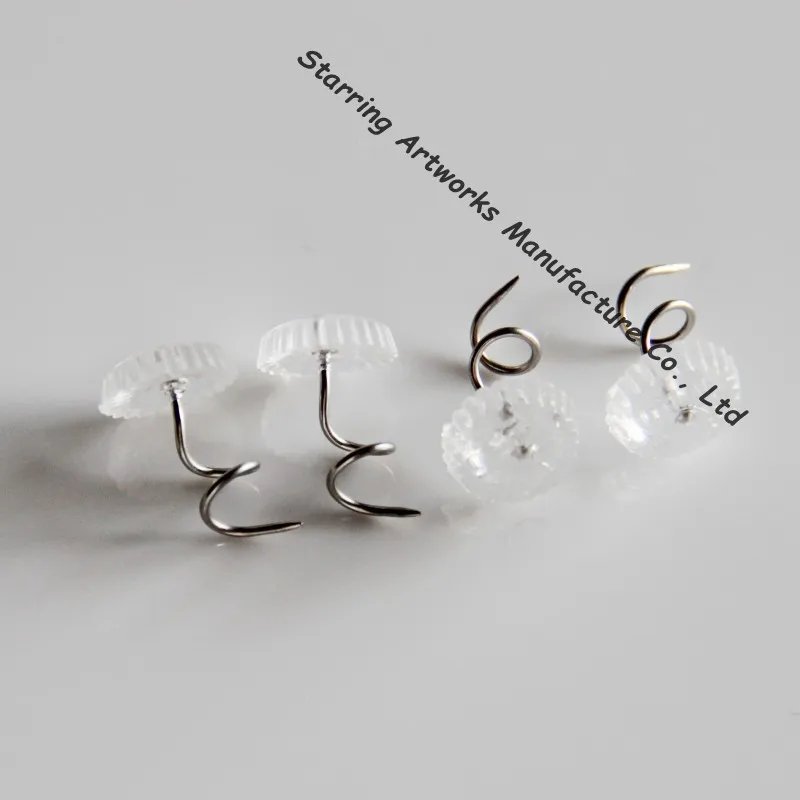 Wholesale Small Packing 13mm Clear Plastic Upholstery Twist Spiral Pin