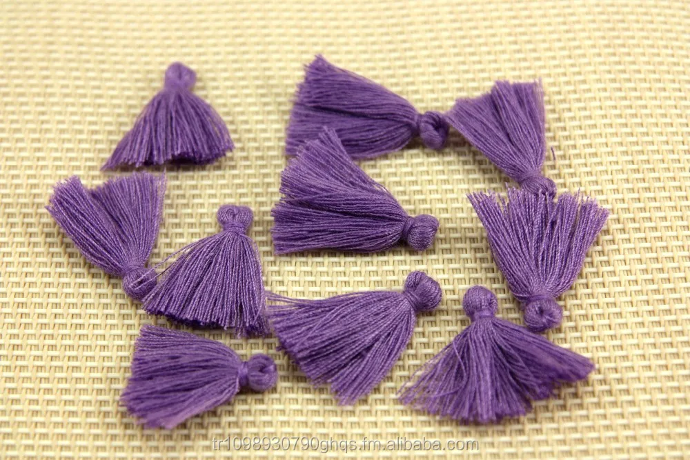 Mini Tassels, 2,5cm Cotton Tassels, Small Tassels, Purple Cotton Tassel, Handmade Mini Tassels, Mini Cotton Tassels,
