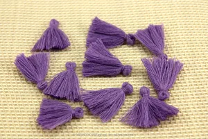 Mini Tassels, 2,5cm Cotton Tassels, Small Tassels, Purple Cotton Tassel, Handmade Mini Tassels, Mini Cotton Tassels,
