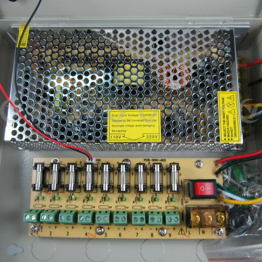 9 Channel 12v 15a Cctv Centralized Power Supply Box Power Distributor