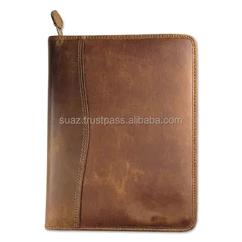 A4 Zipper Portfolios Personalized Leather Cover A4 Zipper Portfolios Personalized