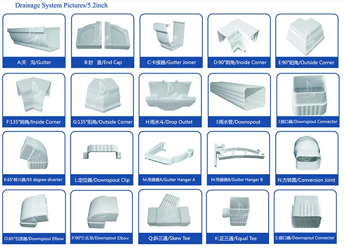 Rain Water Gutter Roofing Drainage System Pvc Downspout Fitting Buy