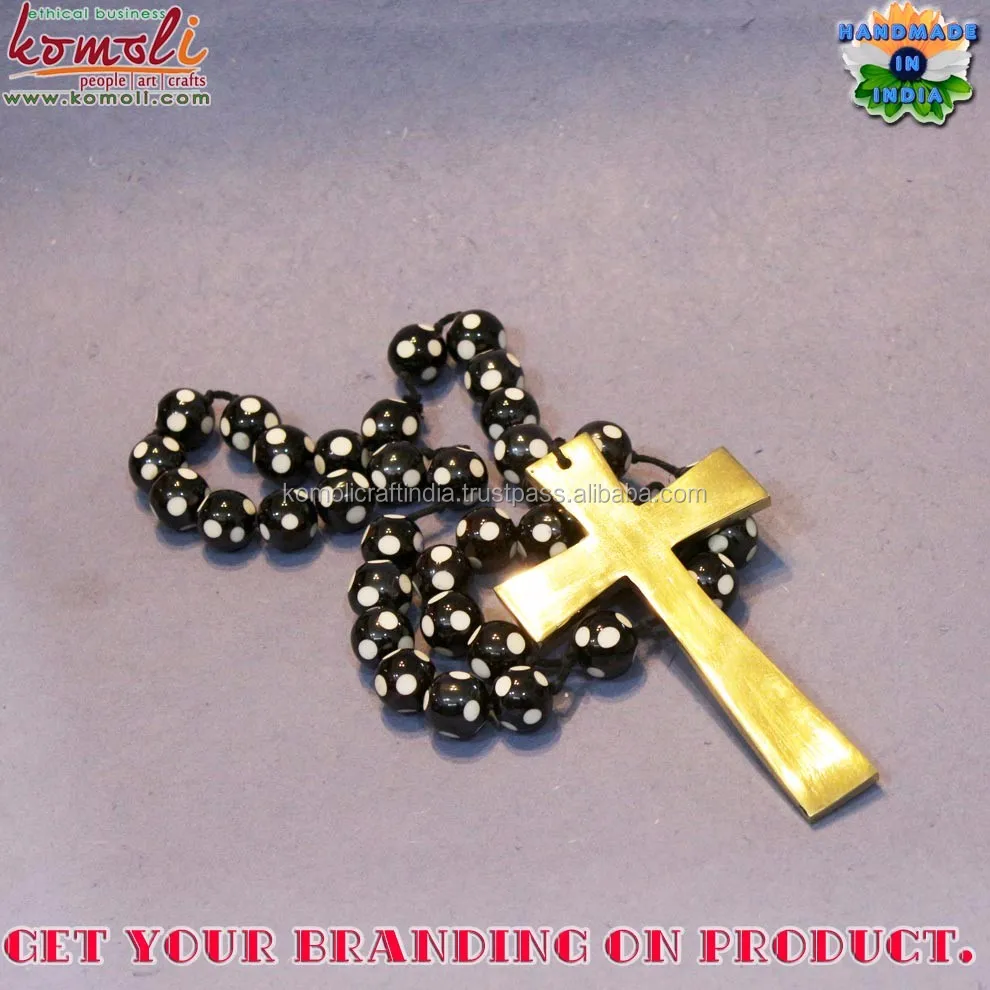 Lulu Cross Rosary - Polka Dot Resin Bead Komoli-20179-BRASS (8).jpg
