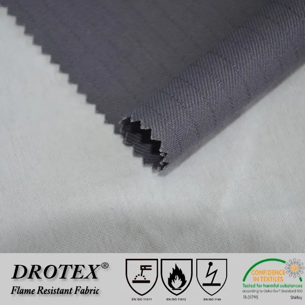 Crisp Woven Cotton Polyester Blending Flame Resistant Drill Fabric With