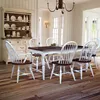 Furniture Dining Table Country Style Solid Wood mahogany two tone color 6 Chairs