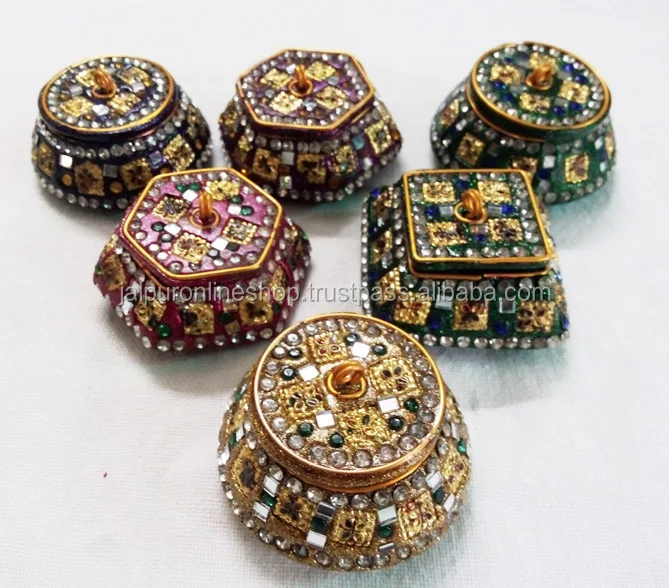 Assorted Trinket Boxes / Metal Lac Boxes / Lac Box India Buy