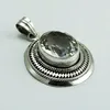 Fine 925 Sterling Silver Prong Setting Crystal Pendant, Indian handmade Silver Jewellery, Online Silver Jewellery