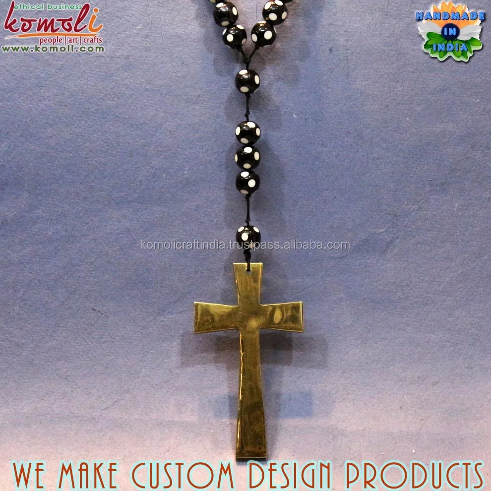 Lulu Cross Rosary - Polka Dot Resin Bead Komoli-20179-BRASS (15).jpg