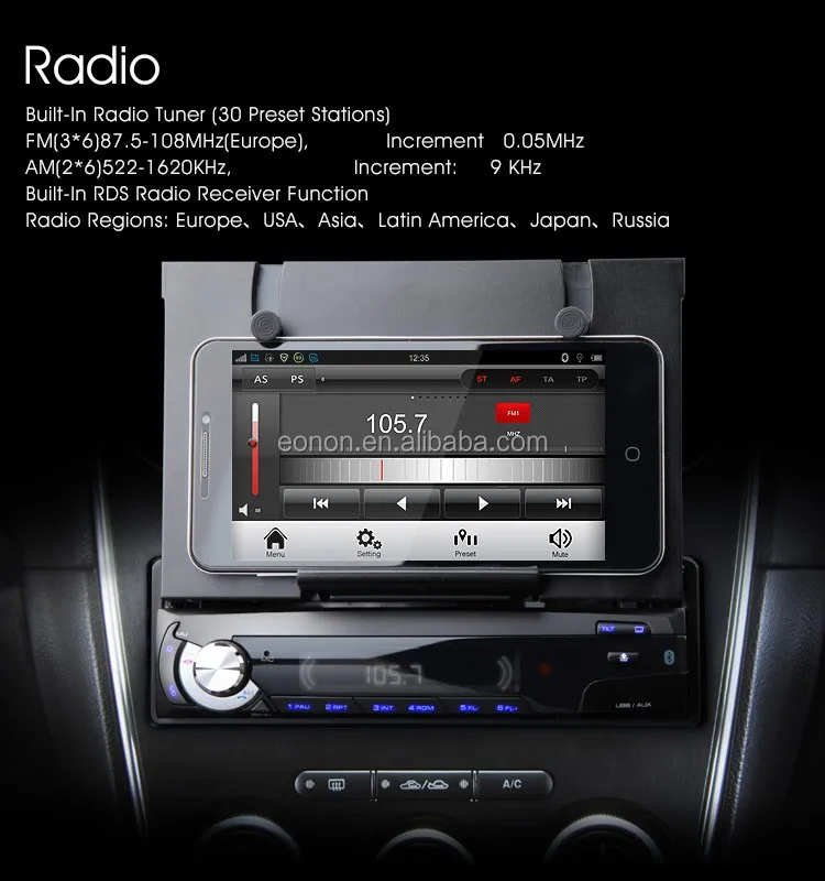 Eonon M1003 Motorized Car Stereo Radio 1din Holder For Smart Phone