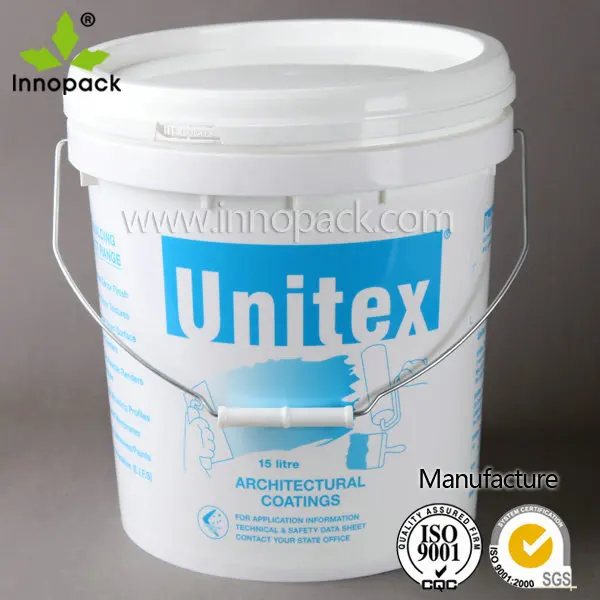 Pp Printed 15l Plastic Paint Bucket With Tamper Evident Lid Buy
