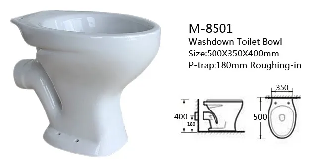 Bathroom P-trap ceramic toilet pan