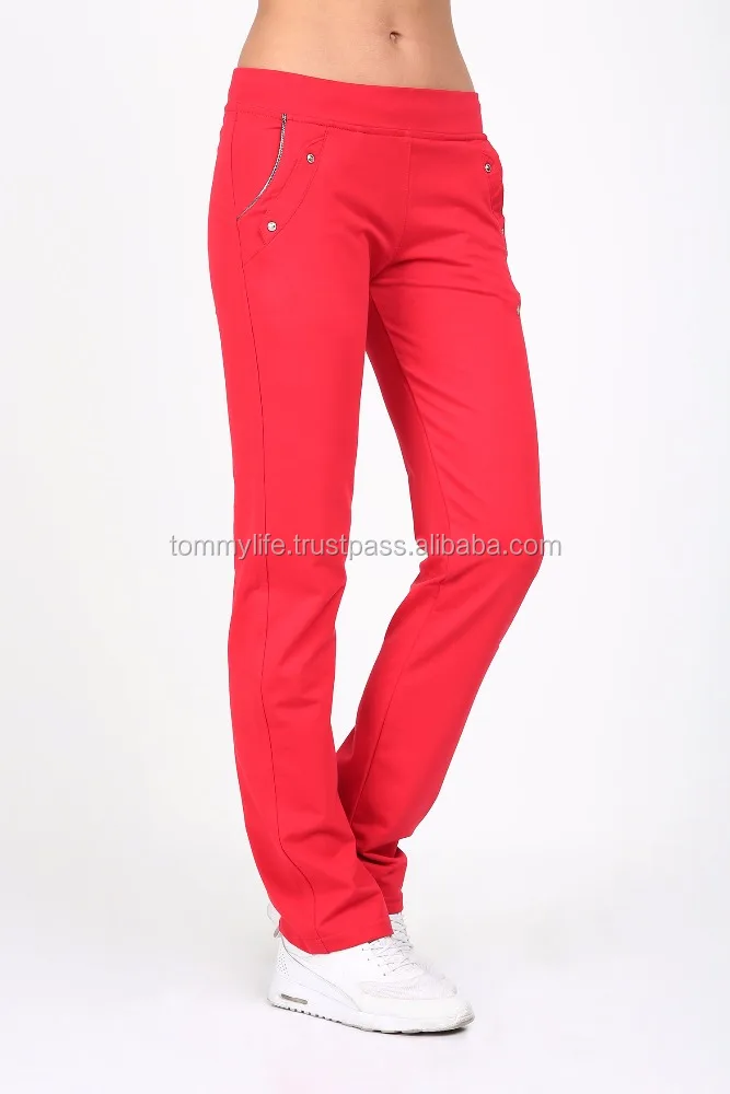 red sweatpants for women