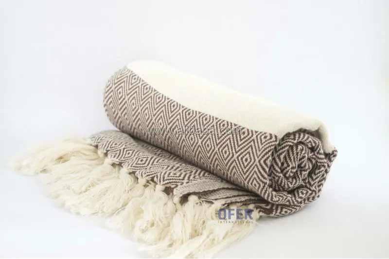 Thick Blanket Type Turkish Peshtemal Towel,Fouta For Beach,Spa And Bathroom Use. (diamond