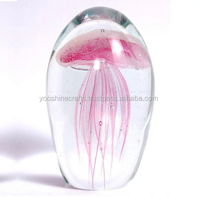 G010 rosa qualle glaskugel, glas handwerk, leuchtende