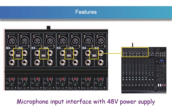 ts-12p-2s 2 组 usb 录制专业数字音频混合器 8 12 20 通道
